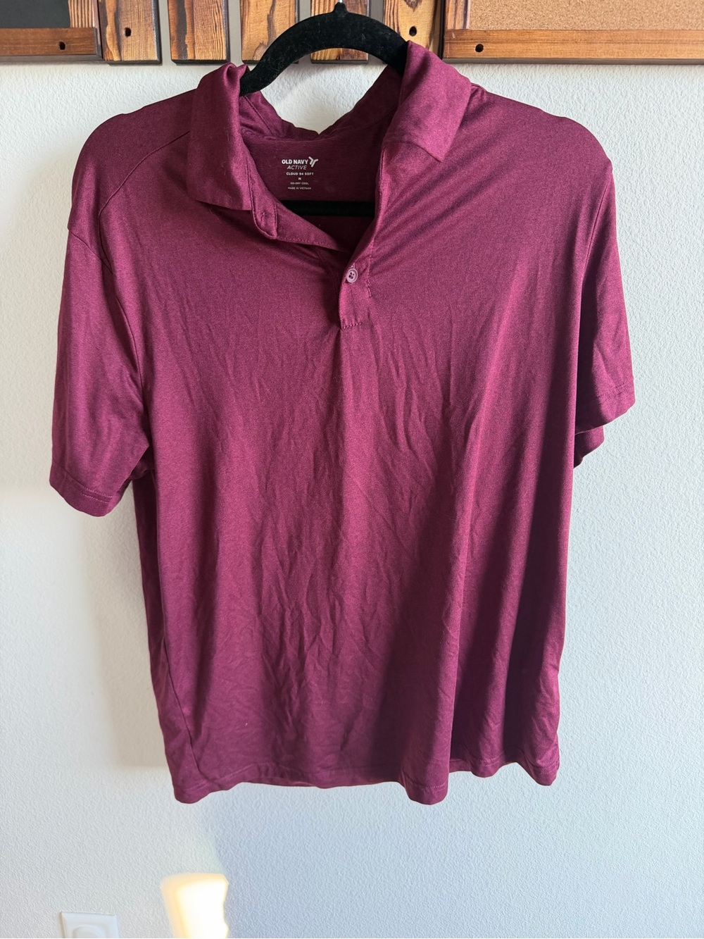 Old Navy Men’s Maroon Polo Shirt M Active CloudSoft